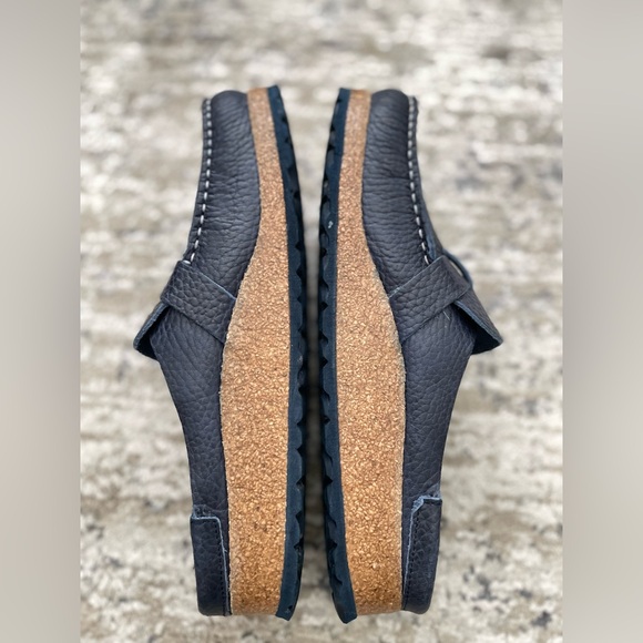 Birkenstock Buckley 39 Navy Blue Leather Clog Size 8 Womens - Picture 5 of 13